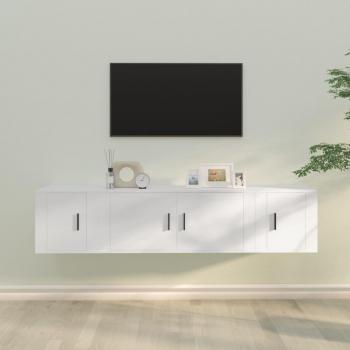 Mobili Porta TV 3 pz Bianco in Legno Multistrato