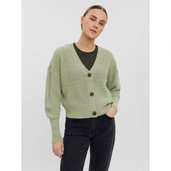 Cardigan Côtelé Vert Sauge Femme