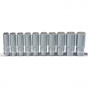 Serie bussole poligonali 1/4 CHROMEplus, 10 unità lungo (4‑13 mm)