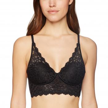 Maidenform Women's Pure Comfort Lightly Lined Convertible Lace Bra, Black, Size 36-C