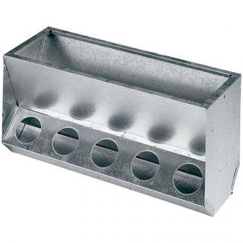 Mangiatore Automatico per Conigli 10 Fori – 63x25x31 cm, Lamiera Zincata
