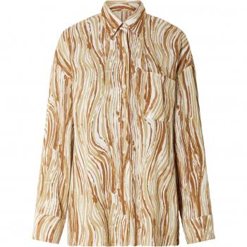 Esmara® Bluse Damen Oversized 38 – Design Weiß/Beige