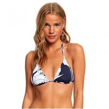 Roxy Top de Bikini de Playa Impreso, Mujer, Negro
