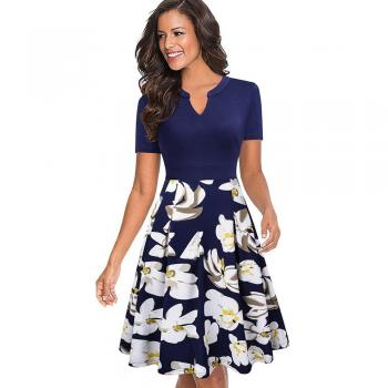 Nice-forever Women's Floral Flare Dress
