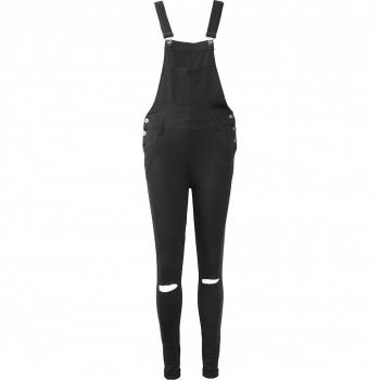 Mono femenino negro con cintura ajustada