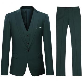 Traje de hombre 3 piezas Business Casual Verde XL
