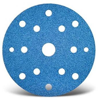 Zirkon‑Klett‑Schleifscheibe Ø150 mm MENZER – 15‑Loch, 25‑er Packung, K24