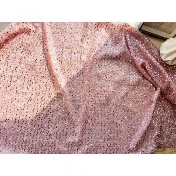 Tela de Gasa con Bordado de Lentejuelas y Borlas para DIY
