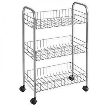 Carro Multiuso Metaltex Lugano con Ruedas y 3 Cestas