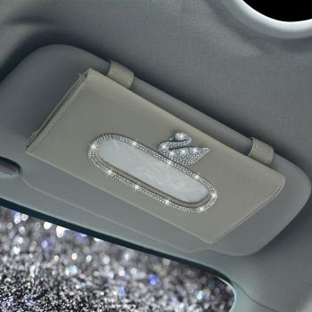 Diamond Swan Crown Car Tissue Box Holder for Women
