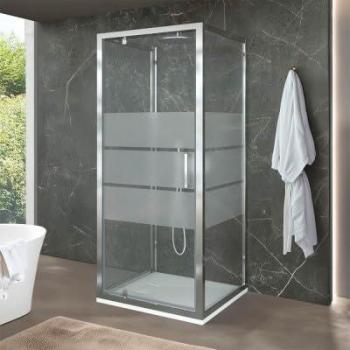 Doccia Ted 80x80x80 cm – Porta Battente, Serigrafata, Altezza 200 cm