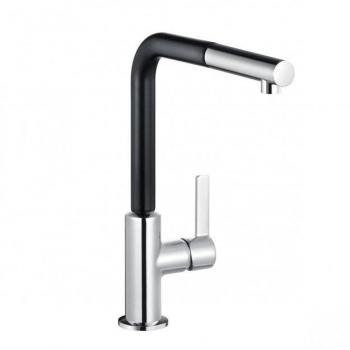 Rubinetto monocomando Kludi L-ine S per lavello con braccio estraibile, nero opaco e cromato 408518775