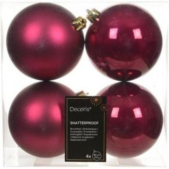 Billes de Noël violette – Pack de 4 (Ø10 cm)