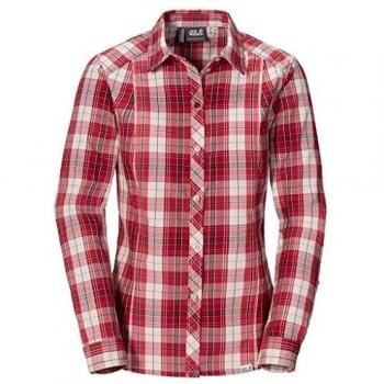 Jack Wolfskin South River Damenpullover in Indianerrotem Check
