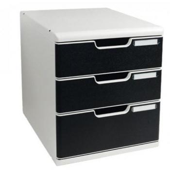 EXACOMPTA Schubladenbox MODULO A4, 3 Schübe, schwarz