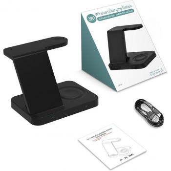 Chargeur multi-appareils 3 en 1 pour iPhone, AirPods et montres