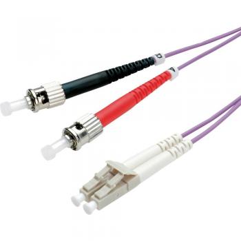 50/125 µm OM4 Fiber Patch Cable, LC to ST, 0.5m, Violet