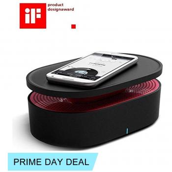 Schwarzer OAXIS 360° Kontaktlautsprecher für Surround‑Audio