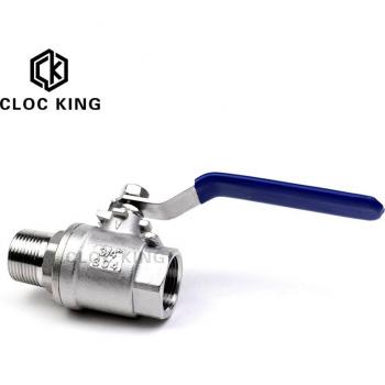 Two-Piece Full Port Ball Valve 304 Stainless Steel BSP Female to Male (1/4, 3/8, 1/2, 3/4, 1, 1-1/4, 1-1/2)