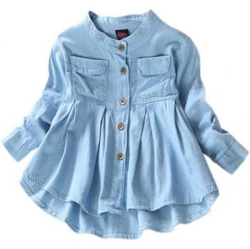 Blusa de Denim de Manga Larga para Niñas