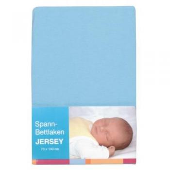 Spannbettlaken Jersey 70 x 140 cm, babyblau