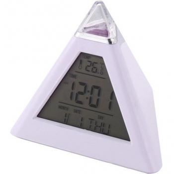 Digital Pyramid Clock with Color Temperature and Date Display