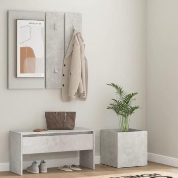Mobili da Corridoio Grigio Cemento in Legno Multistrato
