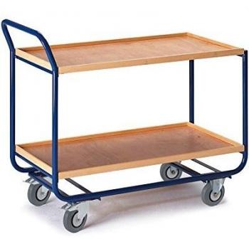 Rollcart Tischwagen mit 2 Etagen 1000x575mm Buchedekor 20mm Rand