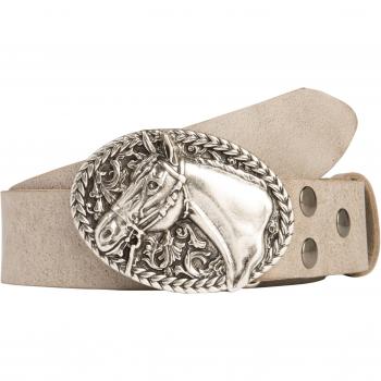 Casual Lederband Damen, Größe 120 – Pferdekopf Schließmechanismus