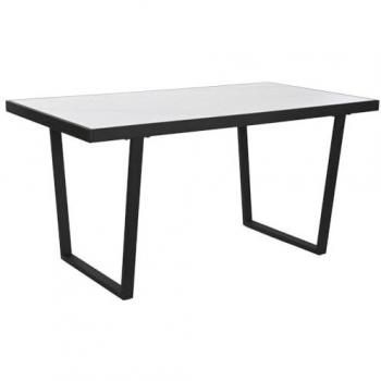 Mesa de comedor home esprit blanco negro metal 150 x 80 x 75 cm