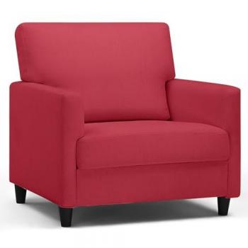 Fauteuil Rembourré Sac à Ressorts en Lin Rouge