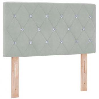 Cabecera con Tiras LED en Terciopelo Gris Claro 80 cm