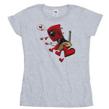 Maglietta in Cotone Deadpool per Donne con Freccia dell'Amore