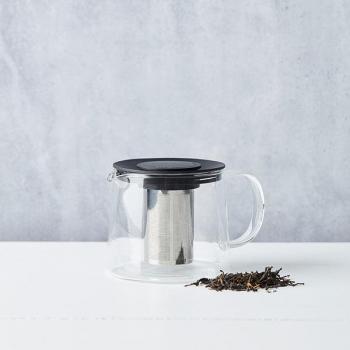 Théière en verre avec filtre inox 1 L noir Point Virgule