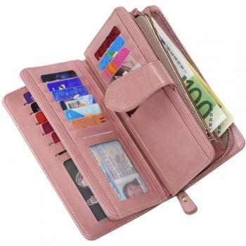 Portefeuille Cuir Femme XXL avec 26 Cartes