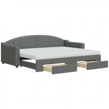 VidaXL Praktisches Ausziehbett mit Schubladen Dunkelgrau 80x200 cm