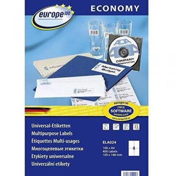 Avery 400 Pack Self-Adhesive Labels 105 x 148.5 mm, White, Permanent Adhesive