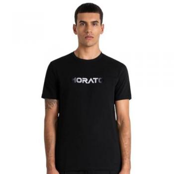 Camiseta de Jersey Negro con Estampado Difuminado para Hombre