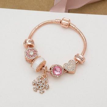 Bague Romantique en Or Rose avec Perles pour Femmes