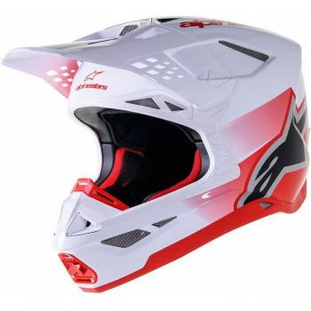 Alpinestars Supertech S-M10 Unite 2024 Casco de Cross Blanco Rojo (XL)