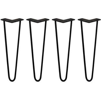 Pieds de Table en Acier Noir