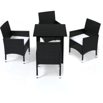 Coussinés de patio en résine tressée sombre – Kit 5 éléments