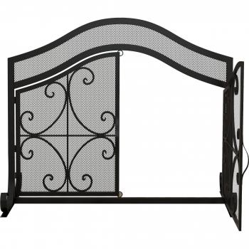 Écran de protection pour cheminée HOMCOM 105 x 40 x 80,5 cm en maille d'acier noir