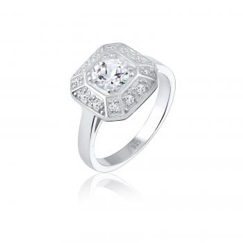 Glamour‑Topas Verlobungsring Elli Premium in 925 Silber, 52 mm