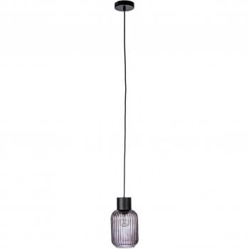 Araña elegante 1 luz humo-negro D.15x120h