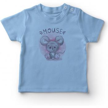 Tee-shirt bébé garçon petite souris Angemiel bleu