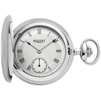 Regent Savonette P‑772 – Herrenuhr im Set mit Kette, Handaufzug, Klarglas