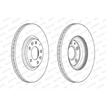 Discos de freno ventilados FERODO DDF1880C delanteros, 2 piezas para MAZDA 6 (GG)