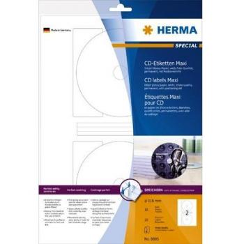 Étiquettes CD HERMA glossy 116 mm A4 pour imprimante jet d'encre