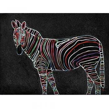 Peinture sur Toile 120 cm Cadre décoratif Mural Noir zèbre Multicolore